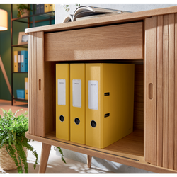 Archivador de palanca Leitz Cosy Cartón forrado. 180º. DIN A4. 80 mm. amarillo