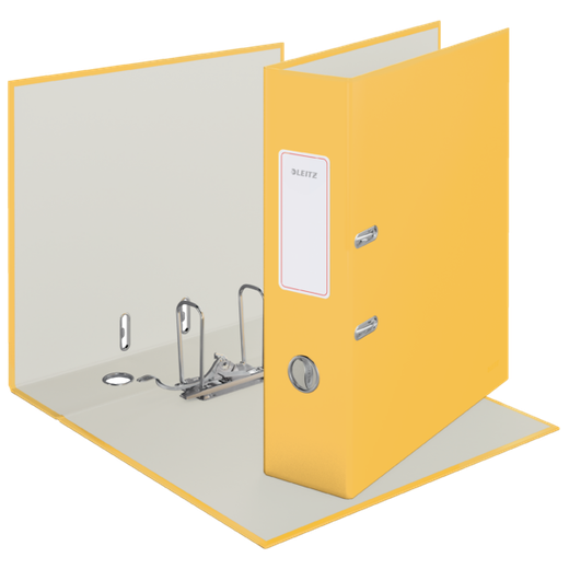 Archivador de palanca Leitz Cosy Cartón forrado. 180º. DIN A4. 80 mm. amarillo
