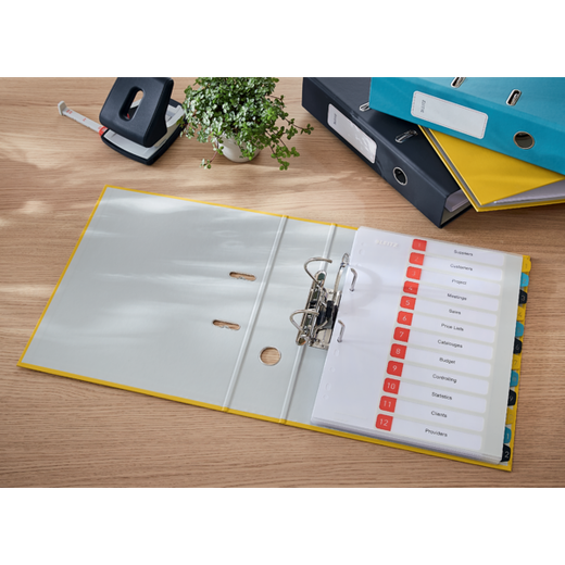 Archivador de palanca Leitz Cosy Cartón forrado. 180º. DIN A4. 80 mm. amarillo