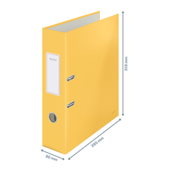 Archivador de palanca Leitz Cosy Cartón forrado. 180º. DIN A4. 80 mm. amarillo