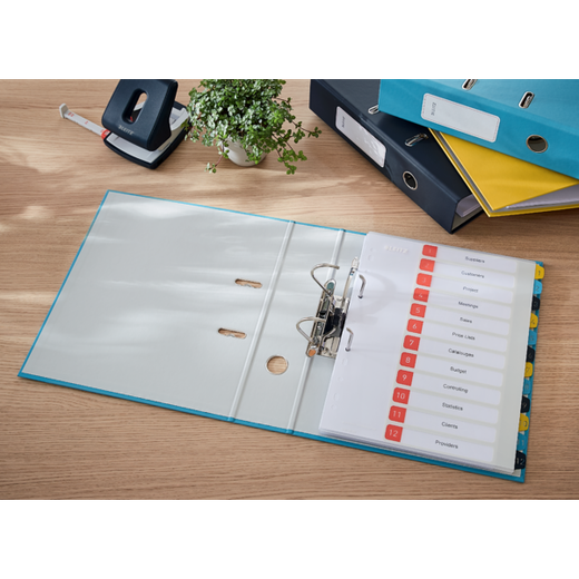Archivador de palanca Leitz Cosy Cartón forrado. 180º. DIN A4. 80 mm. azul