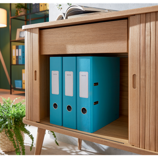 Archivador de palanca Leitz Cosy Cartón forrado. 180º. DIN A4. 80 mm. azul