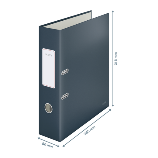 Archivador de palanca Leitz Cosy Cartón forrado. 180º. DIN A4. 80 mm. gris