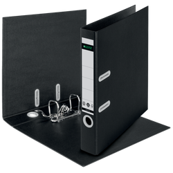 Archivador de palanca Leitz de cartón reciclado y reciclable 100%. 180º. DIN A4. Lomo 50 mm. negro