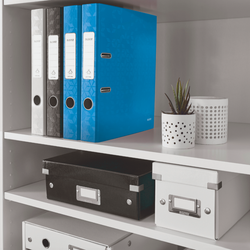 Archivador de palanca Leitz WOW. Cartón forrado. 180º. DIN A4. 50 mm. azul