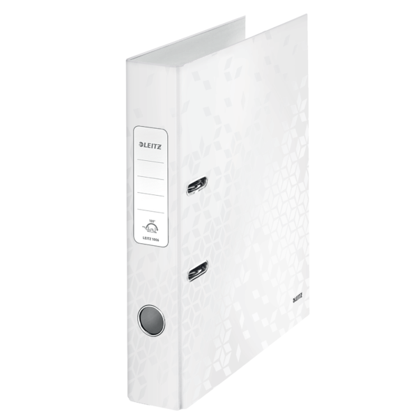 Archivador de palanca Leitz WOW. Cartón forrado. 180º. DIN A4. 50 mm. blanco