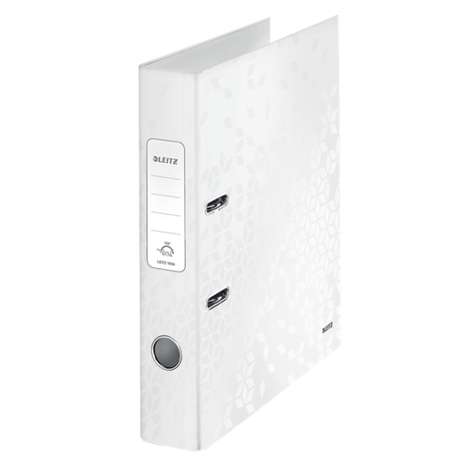 Archivador de palanca Leitz WOW. Cartón forrado. 180º. DIN A4. 50 mm. blanco