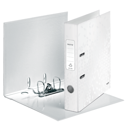 Archivador de palanca Leitz WOW. Cartón forrado. 180º. DIN A4. 50 mm. blanco