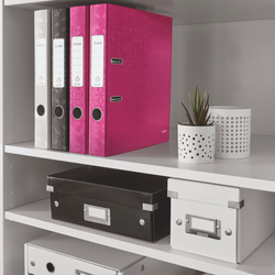 Archivador de palanca Leitz WOW. Cartón forrado. 180º. DIN A4. 50 mm. fucsia