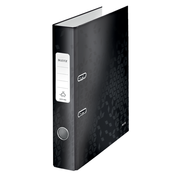Archivador de palanca Leitz WOW. Cartón forrado. 180º. DIN A4. 50 mm. negro