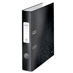 Archivador de palanca Leitz WOW. Cartón forrado. 180º. DIN A4. 50 mm. negro