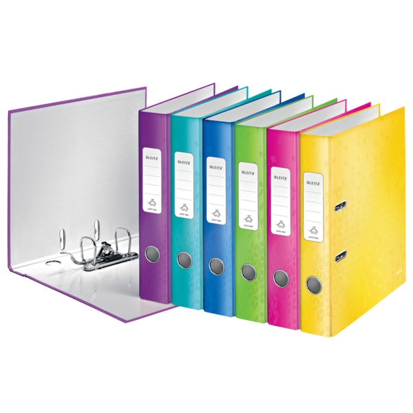 Archivador de palanca Leitz WOW. Cartón forrado. 180º. DIN A4. 50 mm. surtidos