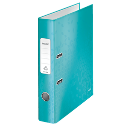 Archivador de palanca Leitz WOW. Cartón forrado. 180º. DIN A4. 50 mm. turquesa
