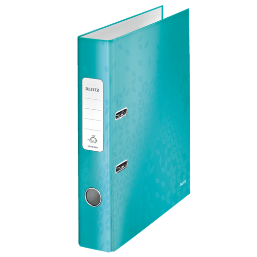 Archivador de palanca Leitz WOW. Cartón forrado. 180º. DIN A4. 50 mm. turquesa