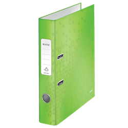 Archivador de palanca Leitz WOW. Cartón forrado. 180º. DIN A4. 50 mm. verde