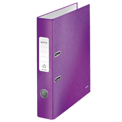Archivador de palanca Leitz WOW. Cartón forrado. 180º. DIN A4. 50 mm. violeta