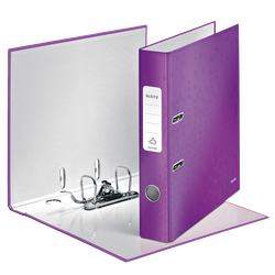 Archivador de palanca Leitz WOW. Cartón forrado. 180º. DIN A4. 50 mm. violeta