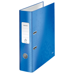Archivador de palanca Leitz WOW. Cartón forrado. 180º. DIN A4. 80 mm. azul