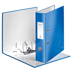 Archivador de palanca Leitz WOW. Cartón forrado. 180º. DIN A4. 80 mm. azul