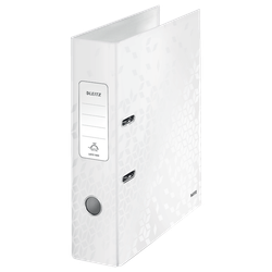 Archivador de palanca Leitz WOW. Cartón forrado. 180º. DIN A4. 80 mm. blanco
