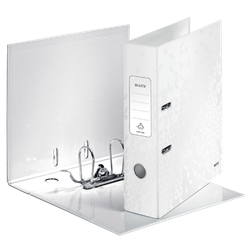 Archivador de palanca Leitz WOW. Cartón forrado. 180º. DIN A4. 80 mm. blanco