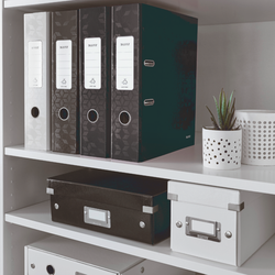 Archivador de palanca Leitz WOW. Cartón forrado. 180º. DIN A4. 80 mm. negro