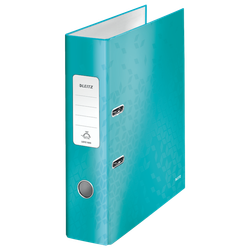 Archivador de palanca Leitz WOW. Cartón forrado. 180º. DIN A4. 80 mm. turquesa
