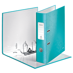 Archivador de palanca Leitz WOW. Cartón forrado. 180º. DIN A4. 80 mm. turquesa