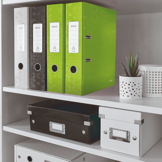 Archivador de palanca Leitz WOW. Cartón forrado. 180º. DIN A4. 80 mm. verde