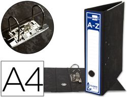 Archivador de Palanca Liderpapel A4 Classic Blue Carton Entrecolado Sin Rado Lomo 80Mm Negro Compresor Metalico