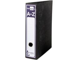 Archivador de Palanca Liderpapel A4 Classic Blue Carton Entrecolado Sin Rado Lomo 80Mm Negro Compresor Metalico