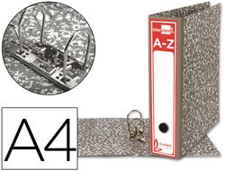 Archivador de Palanca Liderpapel A4 Classic Red Carton Entrecolado Sin Rado Lomo 80Mm Gris Compresor Metalico