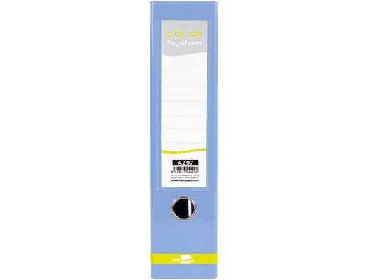 Archivador de palanca liderpapel a4 color system forrado sin rado lomo 80 mm celeste compresor metalico