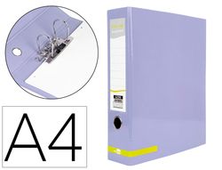 Archivador de palanca liderpapel a4 color system forrado sin rado lomo 80 mm lavanda compresor metalico