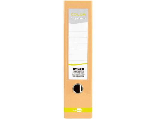 Archivador de palanca liderpapel a4 color system forrado sin rado lomo 80 mm melocoton compresor metalico
