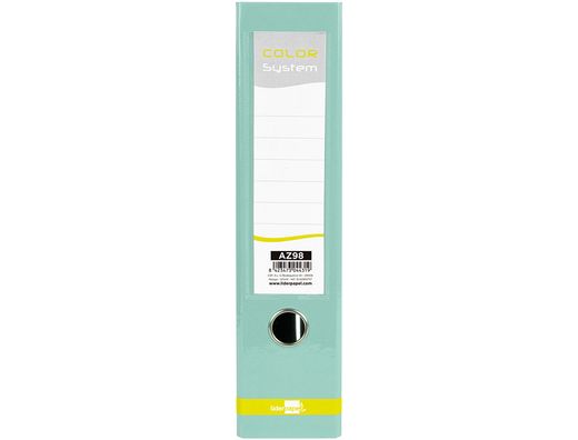 Archivador de palanca liderpapel a4 color system forrado sin rado lomo 80 mm menta compresor metalico