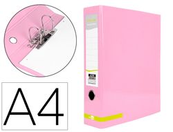 Archivador de palanca liderpapel a4 color system forrado sin rado lomo 80 mm rosa compresor metalico