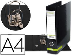 Archivador de Palanca Liderpapel A4 Color System Forrado Sin Rado Lomo 80Mm Negro Compresor Metalico