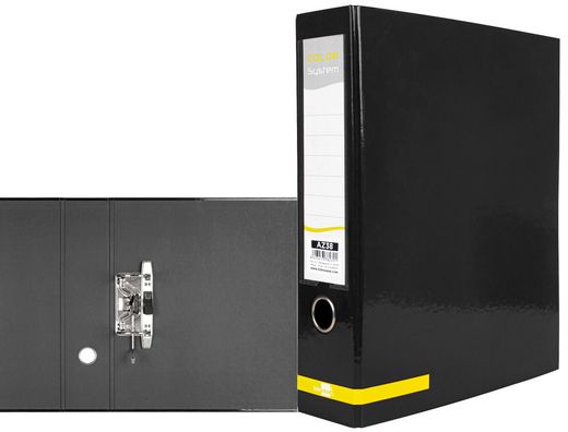 Archivador de Palanca Liderpapel A4 Color System Forrado Sin Rado Lomo 80Mm Negro Compresor Metalico