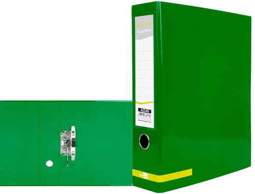 Archivador de Palanca Liderpapel A4 Color System Forrado Sin Rado Lomo 80Mm Verde Compresor Metalico