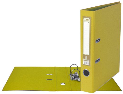 Archivador de Palanca Liderpapel A4 Documenta Forrado Pvc con Rado Lomo 52Mm Amarillo Compresor Metalico