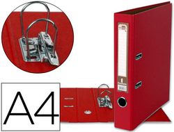 Archivador de Palanca Liderpapel A4 Documenta Forrado Pvc con Rado Lomo 52Mm Rojo Compresor Metalico