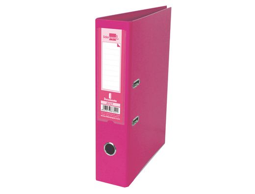 Archivador de Palanca Liderpapel A4 Documenta Forrado Pvc con Rado Lomo 75 mm Rosa Compresor Metalico