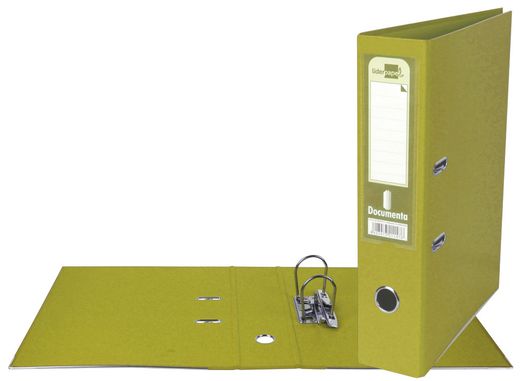 Archivador de Palanca Liderpapel A4 Documenta Forrado Pvc con Rado Lomo 75Mm Amarillo Compresor Metalico
