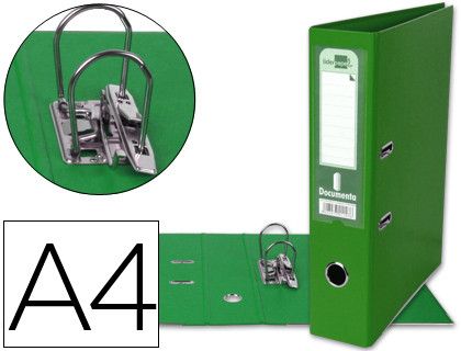 Archivador de Palanca Liderpapel A4 Documenta Forrado Pvc con Rado Lomo 75Mm Verde Compresor Metalico
