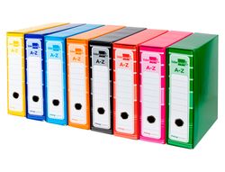 Archivador de Palanca Liderpapel A4 Filing System Forrado Sin Rado Lomo 80 mm Colores Surtidos con Caja Y