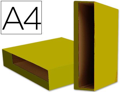 Archivador de Palanca Liderpapel A4 Filing System Forrado Sin Rado Lomo 80Mm Amarillo con Caja y Compresor Metal