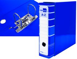 Archivador de Palanca Liderpapel A4 Filing System Forrado Sin Rado Lomo 80Mm Azul con Caja y Compresor Metalico