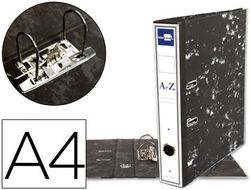 Archivador de Palanca Liderpapel Carton Forrado Din A4 Jaspeado Negro Sin Caja-Con Rado