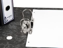 Archivador de Palanca Liderpapel Carton Forrado Folio Jaspeado Negro con Caja Classic Blue